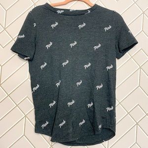 PINK Victoria’s Secret Gray Logo T Shirt Small
